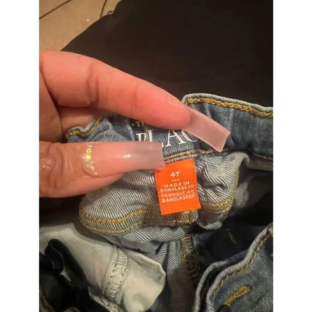 The Children's Place Light Blue Denim Shorts with Elastic Waist